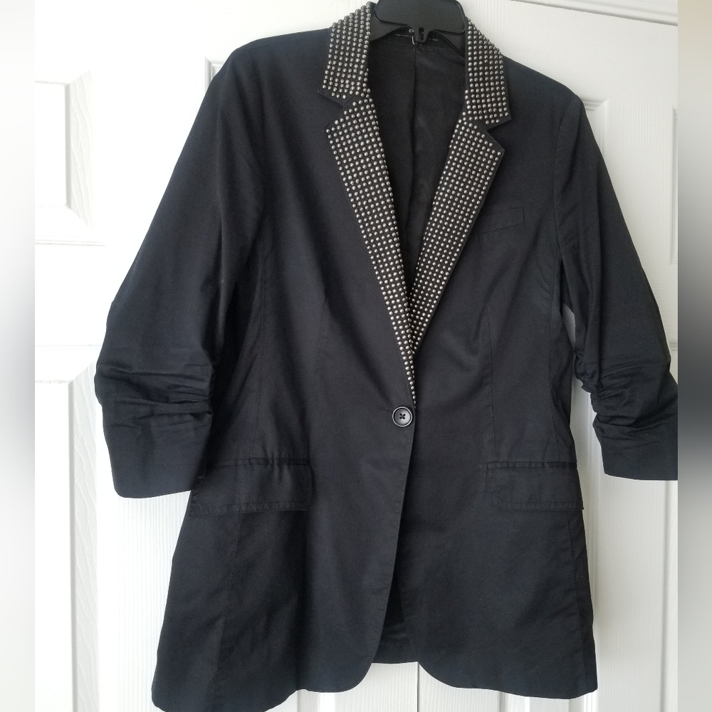 Ladies black studded blazer
